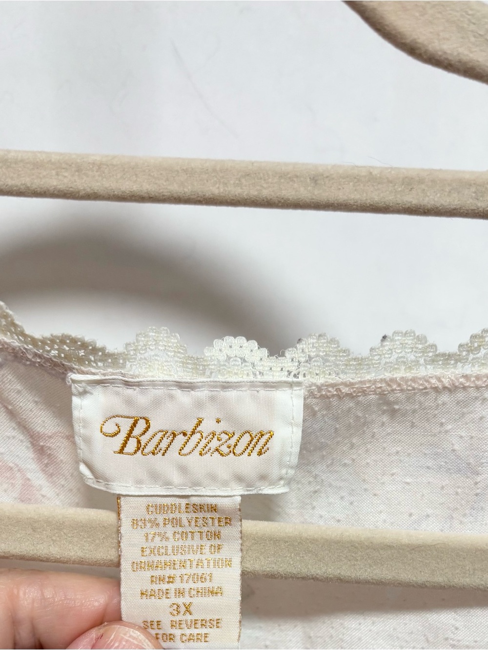 Vintage Floral Satin Lace-Trim grannycore nightgown size 3X - Picture 2 of 6
